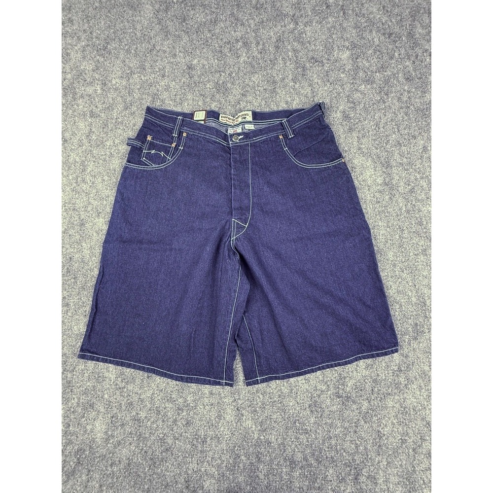 Parasuco Jeans Extreme Fit Carpenter Shorts Rinse Wash Blue Denim Baggy 42 NWT
